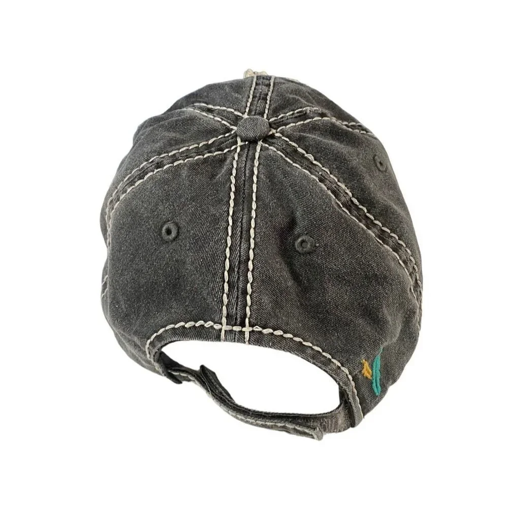 Vtg‎ KBETHOS Women Free Spirit Hat One Size Gray Feathers Casual Travel